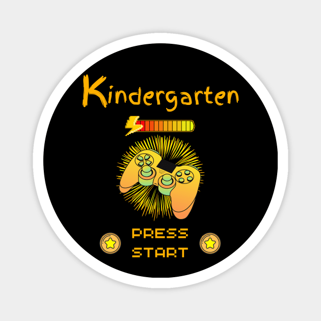 Kindergarten Press Start - Cool Gamer Controller Black Magnet by EvolvedandLovingIt